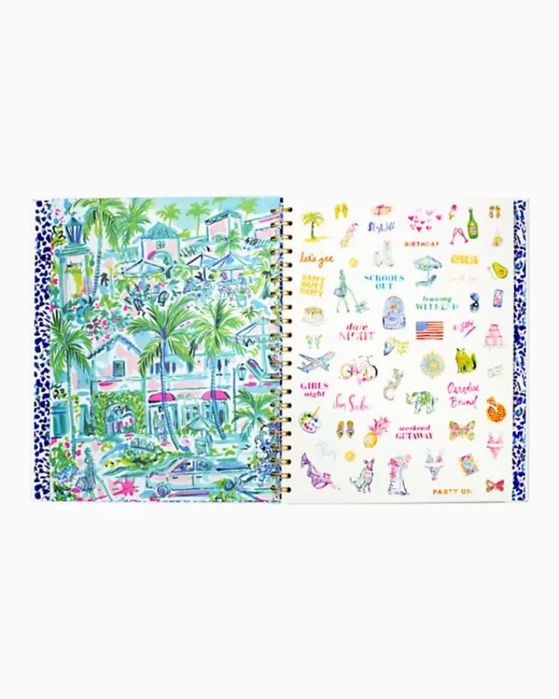 Office Supplies & Stationery^Lilly Pulitzer 12 Month Undated Weekly Planner Abaco Blue Have It Both Rays