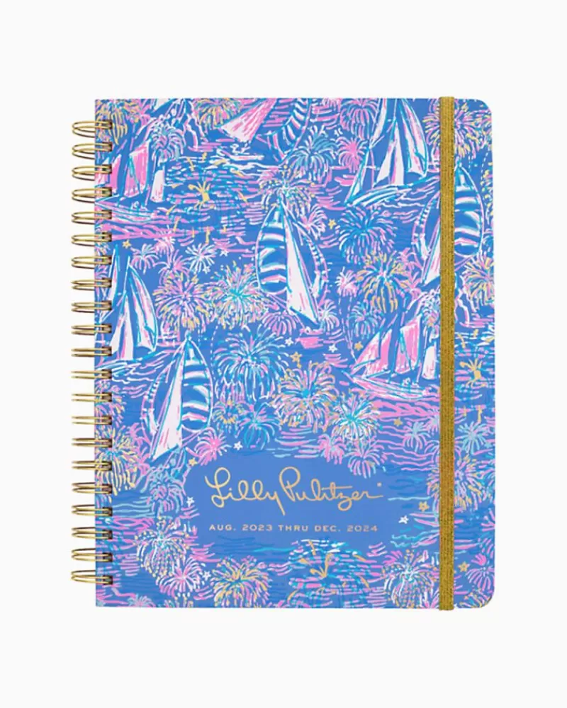 Office Supplies & Stationery^Lilly Pulitzer 2023-2024 17 Month Jumbo Agenda Boca Blue Its A Sailabration