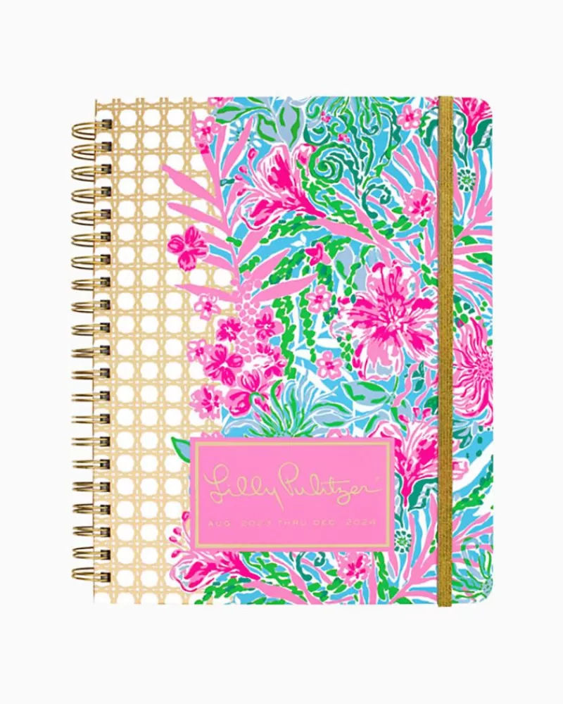 Office Supplies & Stationery^Lilly Pulitzer 2023-2024 17 Month Jumbo Agenda Amalfi Blue Leaf It Wild