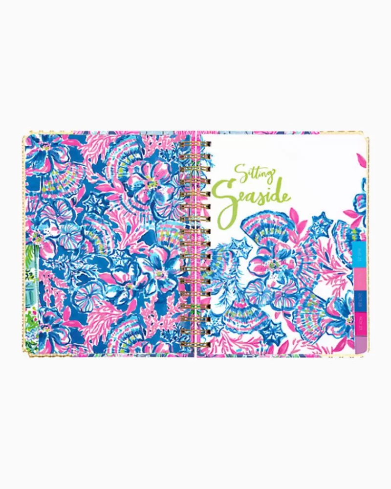 Office Supplies & Stationery^Lilly Pulitzer 2023-2024 17 Month Large Agenda Oyster Bay Navy Always Be Blooming