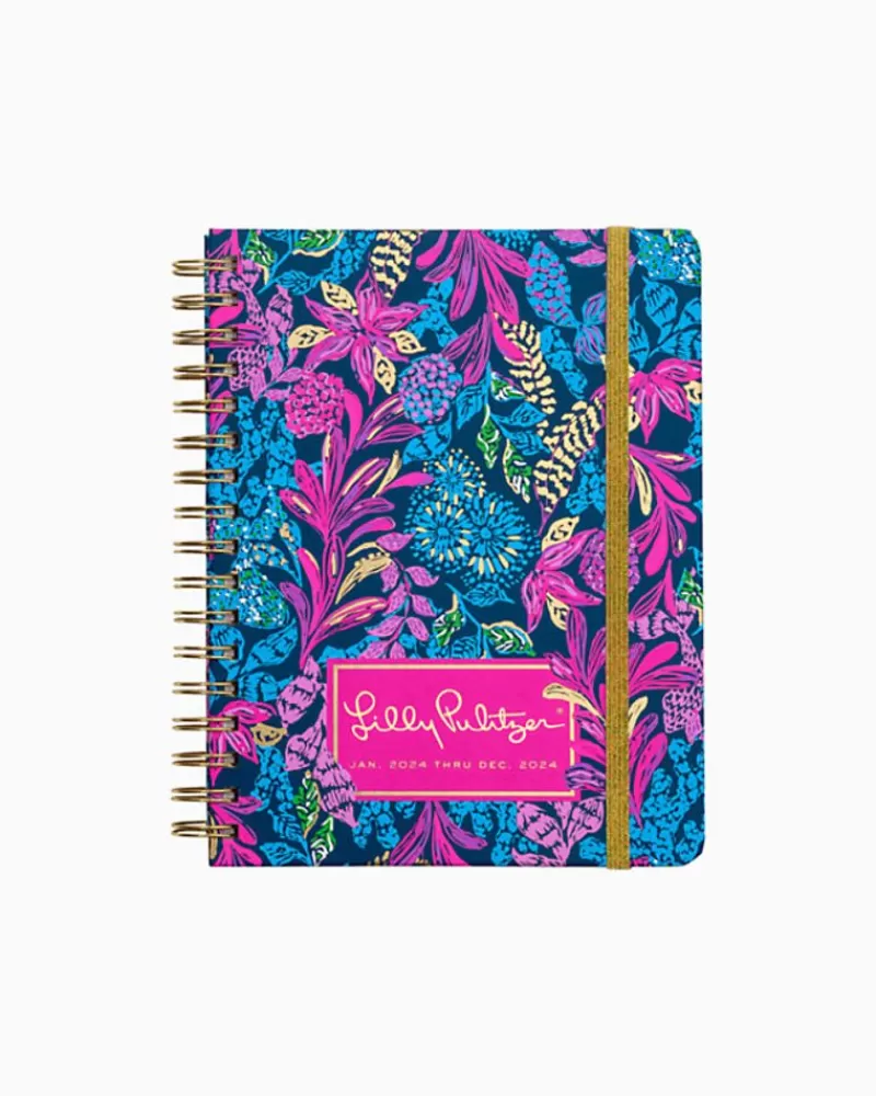 Agendas & Planners^Lilly Pulitzer 2024 Large Monthly Planner - 12 Month Aegean Navy Calypso Coast