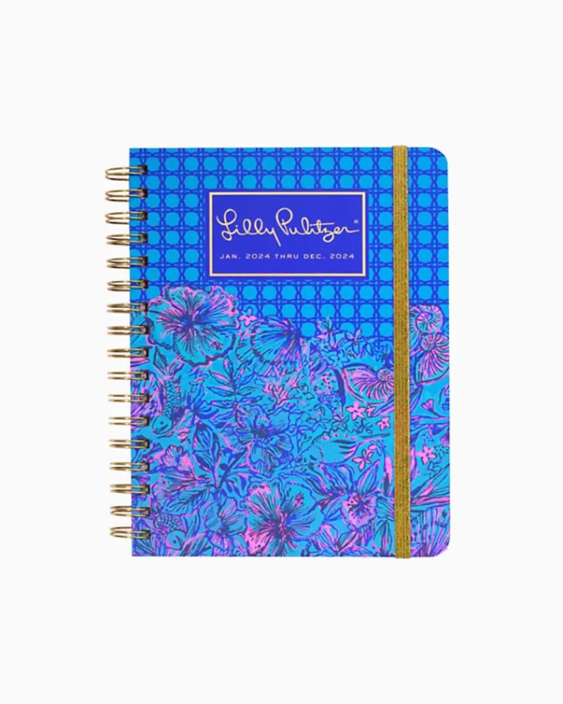 Office Supplies & Stationery^Lilly Pulitzer 2024 Large Monthly Planner - 12 Month Breakwater Blue Shells N Bells