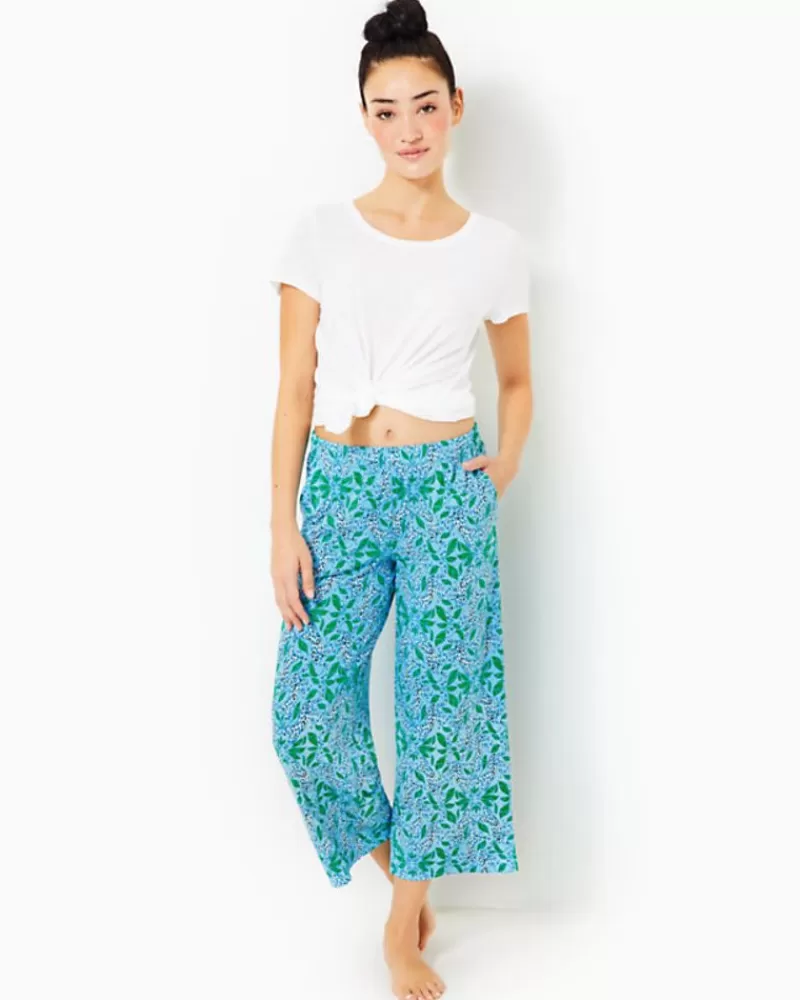 Pajamas^Lilly Pulitzer 24" Pajama Crop Pant Bon Bon Blue Leapin Leopards