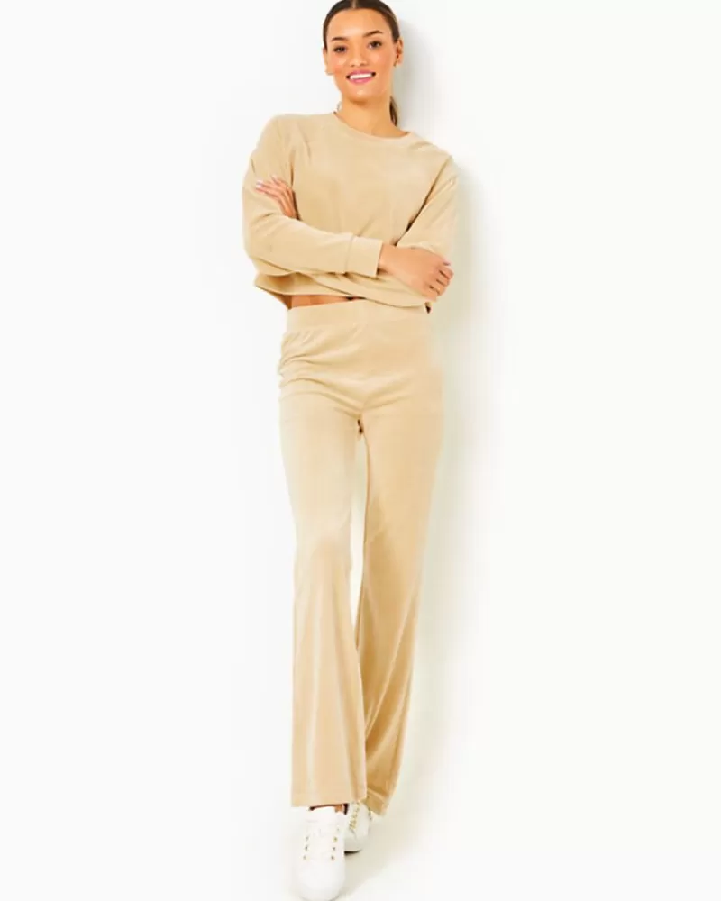 Loungewear^Lilly Pulitzer 33" Natine High Rise Velour Pant Sand Bar