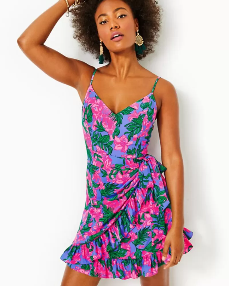 Dresses^Lilly Pulitzer Alisa Wrap Dress Cerise Pink Safari Sunset