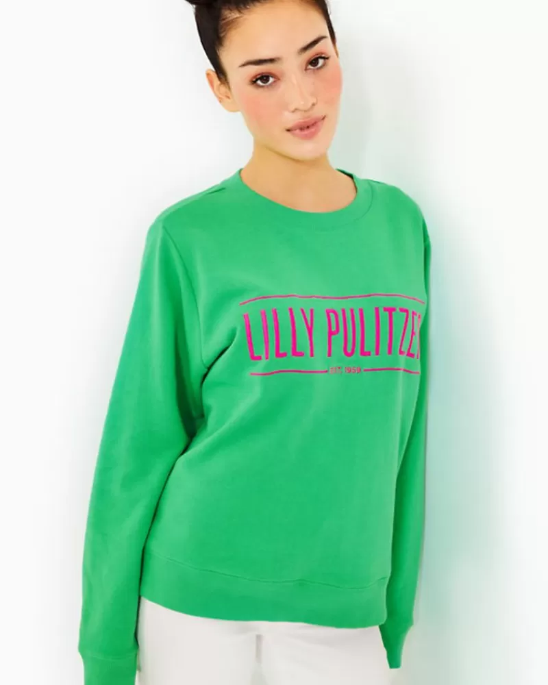 Loungewear^Lilly Pulitzer Ballad Cotton Sweatshirt Spearmint Lilly Pulitzer Embroidered Sweatshirt