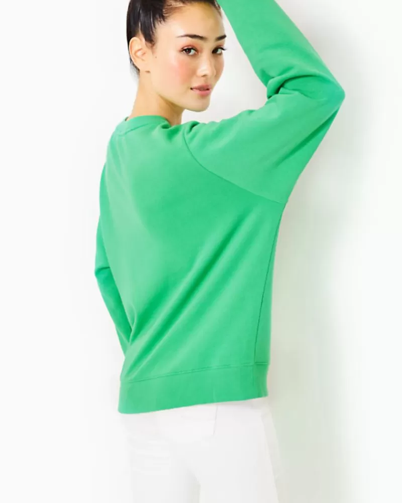 Loungewear^Lilly Pulitzer Ballad Cotton Sweatshirt Spearmint Lilly Pulitzer Embroidered Sweatshirt