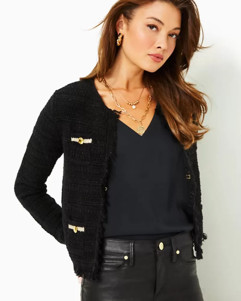 Sweaters & Cardigans^Lilly Pulitzer Beckington Cardigan Black Metallic