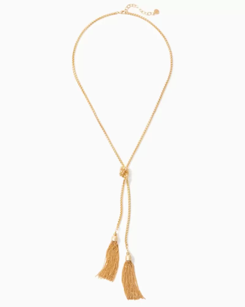 Jewelry^Lilly Pulitzer Belle Tassel Necklace Gold Metallic