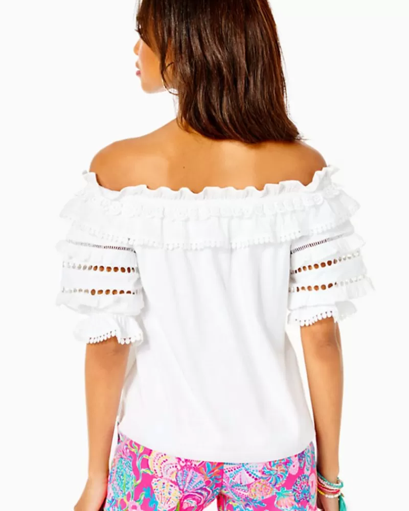 Tops^Lilly Pulitzer Brentwood Off-The-Shoulder Top Resort White