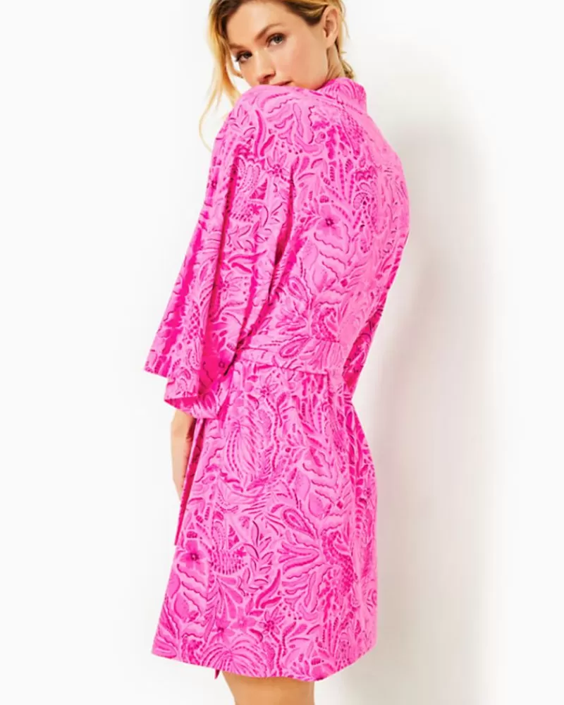 Pajamas^Lilly Pulitzer Elaine Knit Robe Cerise Pink Pinkie Promises