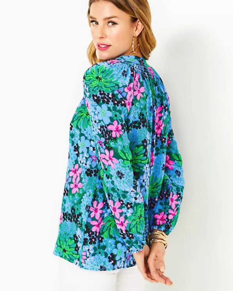 Tops^Lilly Pulitzer Elsa Silk Top Multi Soiree All Day