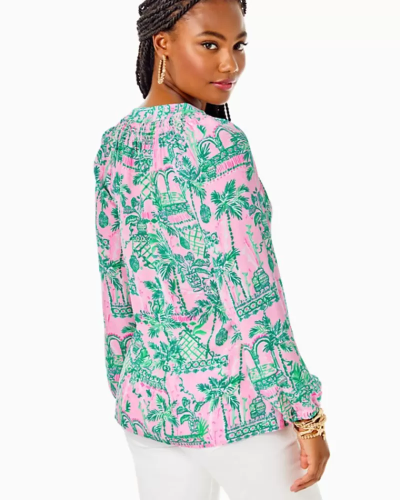 Tops^Lilly Pulitzer Elsa Silk Top Mandevilla Baby Always Worth It