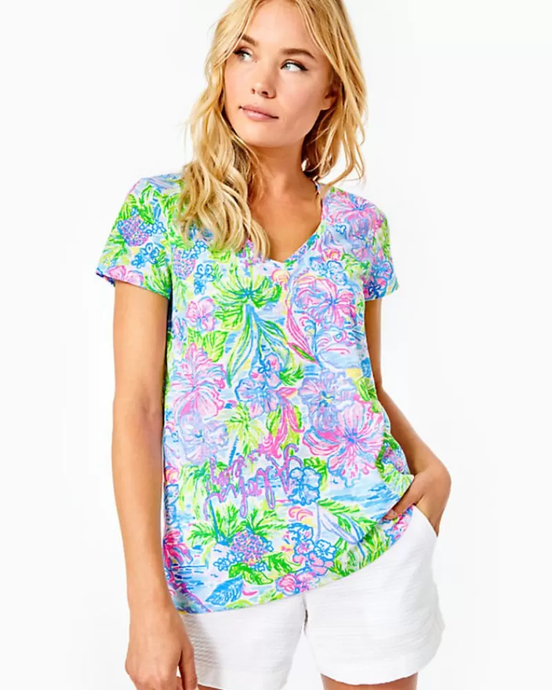 Loungewear^Lilly Pulitzer Etta V-Neck Top Multi Lilly Loves Hawaii