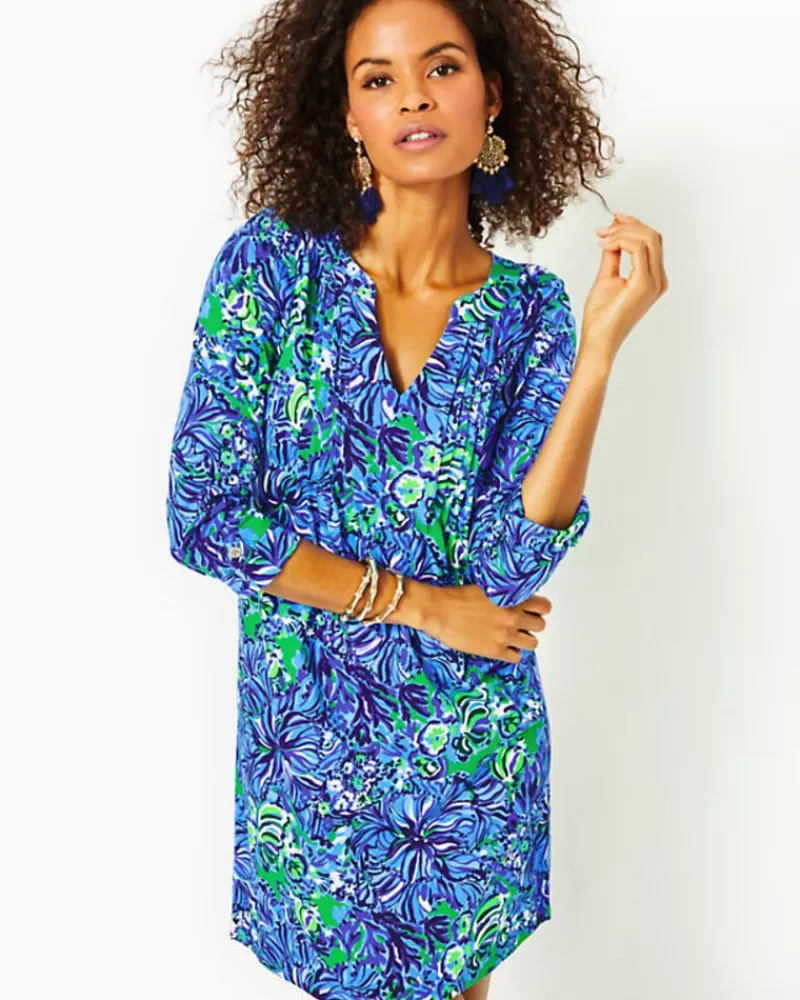 Dresses^Lilly Pulitzer Fairfax 3/4 Sleeve Dress Abaco Blue In Turtle Awe