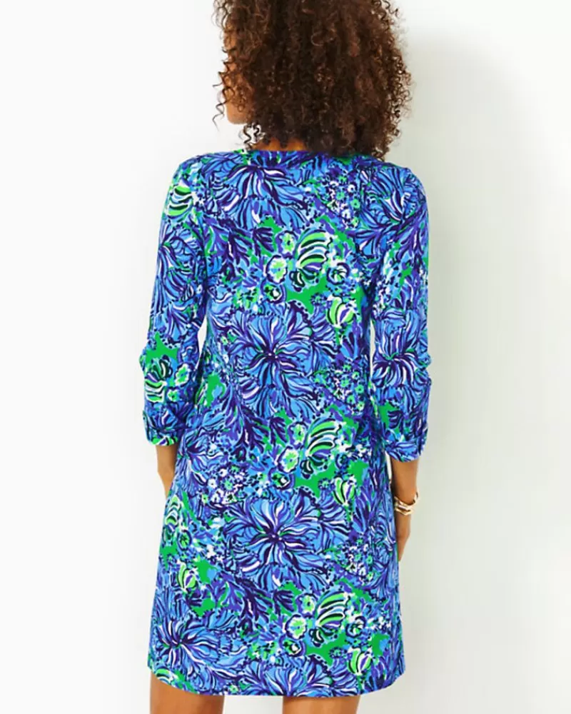 Dresses^Lilly Pulitzer Fairfax 3/4 Sleeve Dress Abaco Blue In Turtle Awe