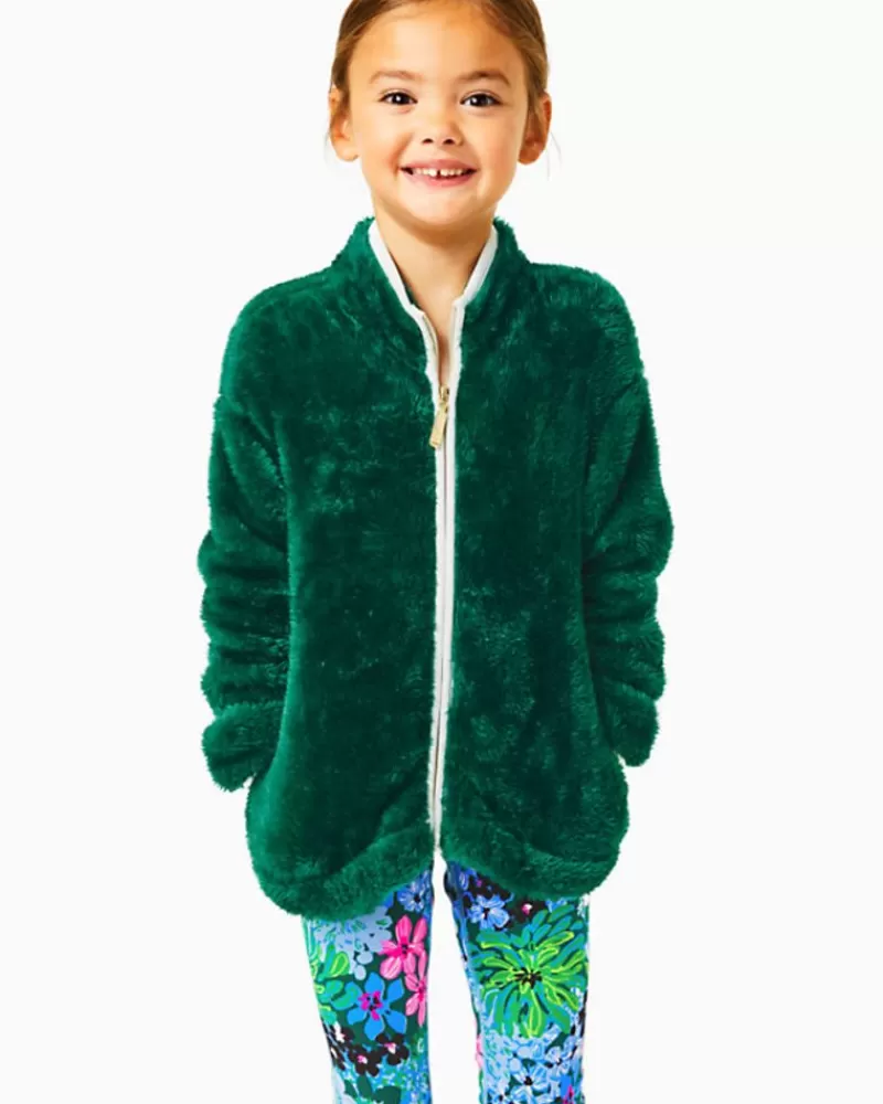 Girls Tops & Bottoms^Lilly Pulitzer Girls Mini Joyce Sherpa Jacket Evergreen