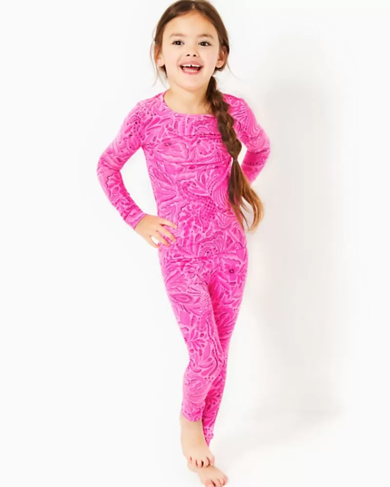 Girls Pajamas^Lilly Pulitzer Girls Mini Sammy Pajama Set Cerise Pink Pinkie Promises