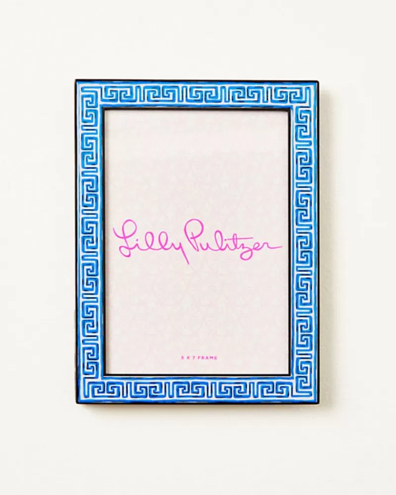 Home Decor^Lilly Pulitzer Greek Key Enamel Frame Resort White Twisted Up