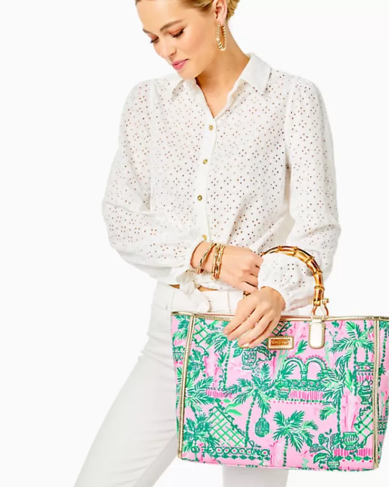 Bags^Lilly Pulitzer Greydon Canvas Tote Mandevilla Baby Always Worth It