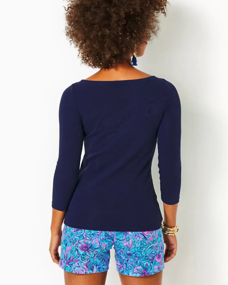 Tops^Lilly Pulitzer Halee 3/4-Sleeve Top True Navy