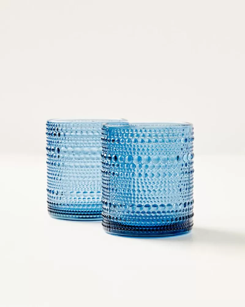 Tabletop^Lilly Pulitzer Hobnail Glasses Abaco Blue