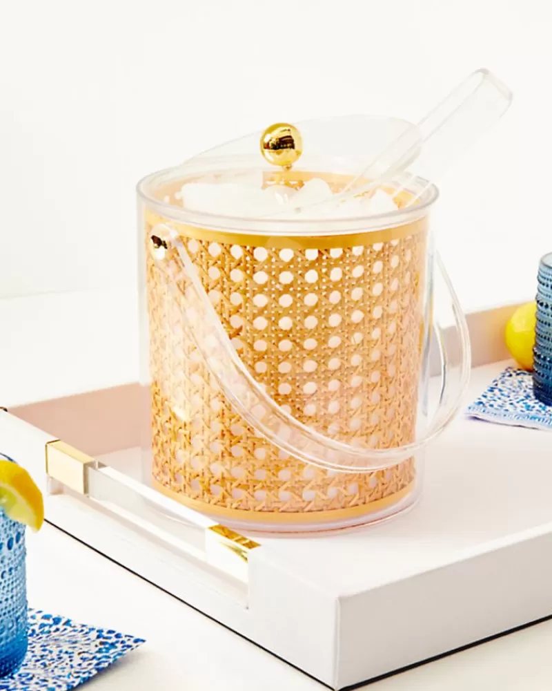 Tabletop^Lilly Pulitzer Ice Bucket Sea Crystals Caning