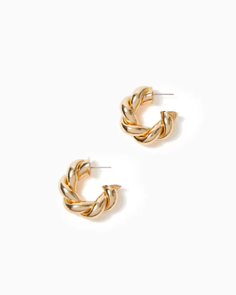 Jewelry^Lilly Pulitzer Island Escape Earrings Gold Metallic