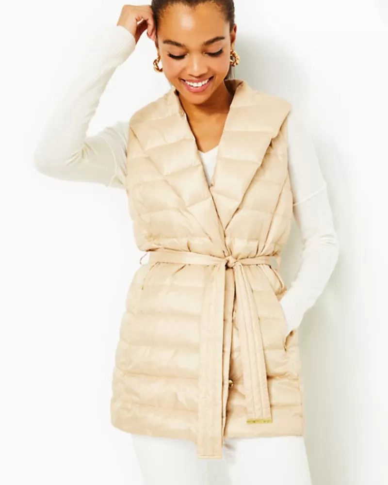 Outerwear^Lilly Pulitzer Islande Puffer Vest Sand Bar