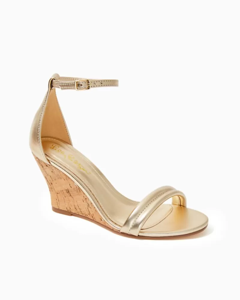 Shoes^Lilly Pulitzer Jenna Wedge Gold Metallic