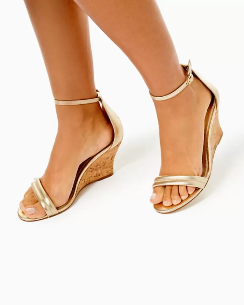 Shoes^Lilly Pulitzer Jenna Wedge Gold Metallic