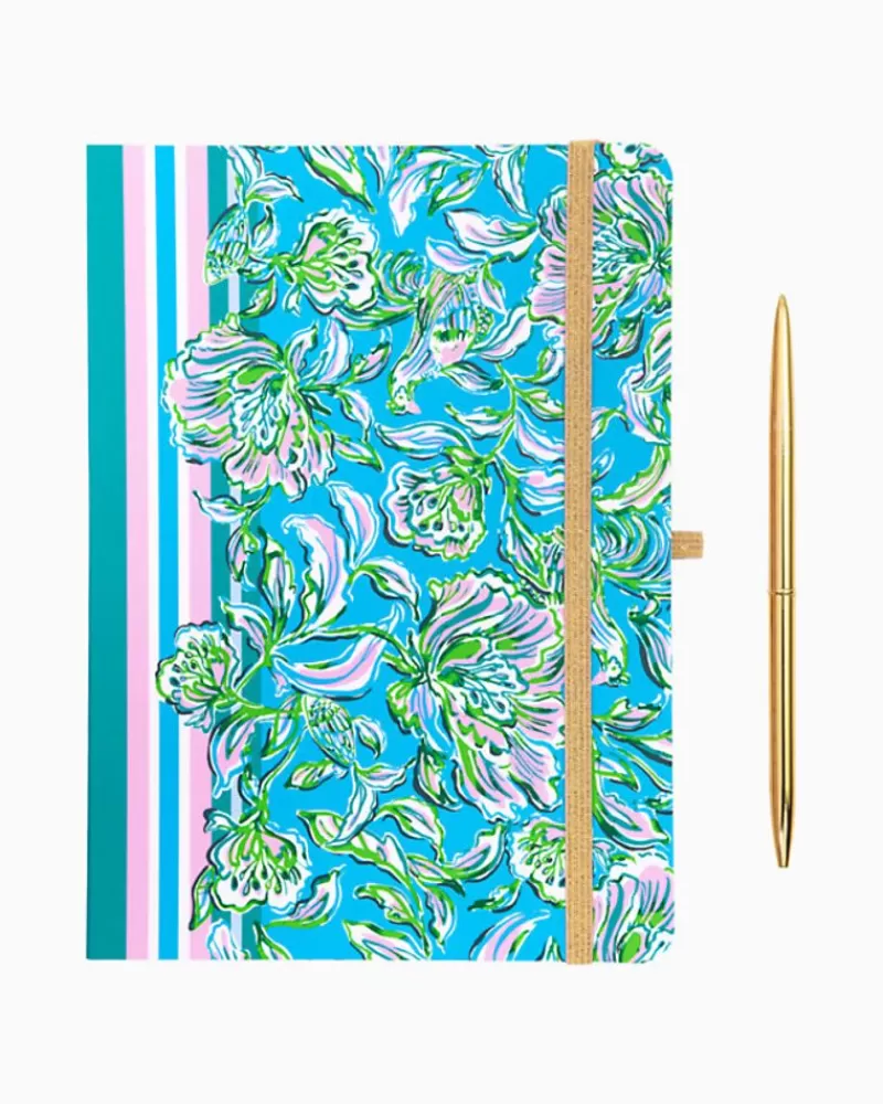 Office Supplies & Stationery^Lilly Pulitzer Journal With Pen Cumulus Blue Chick Magnet