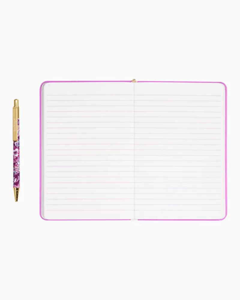 Office Supplies & Stationery^Lilly Pulitzer Journal With Pen Amarena Cherry Tropical With A Twist