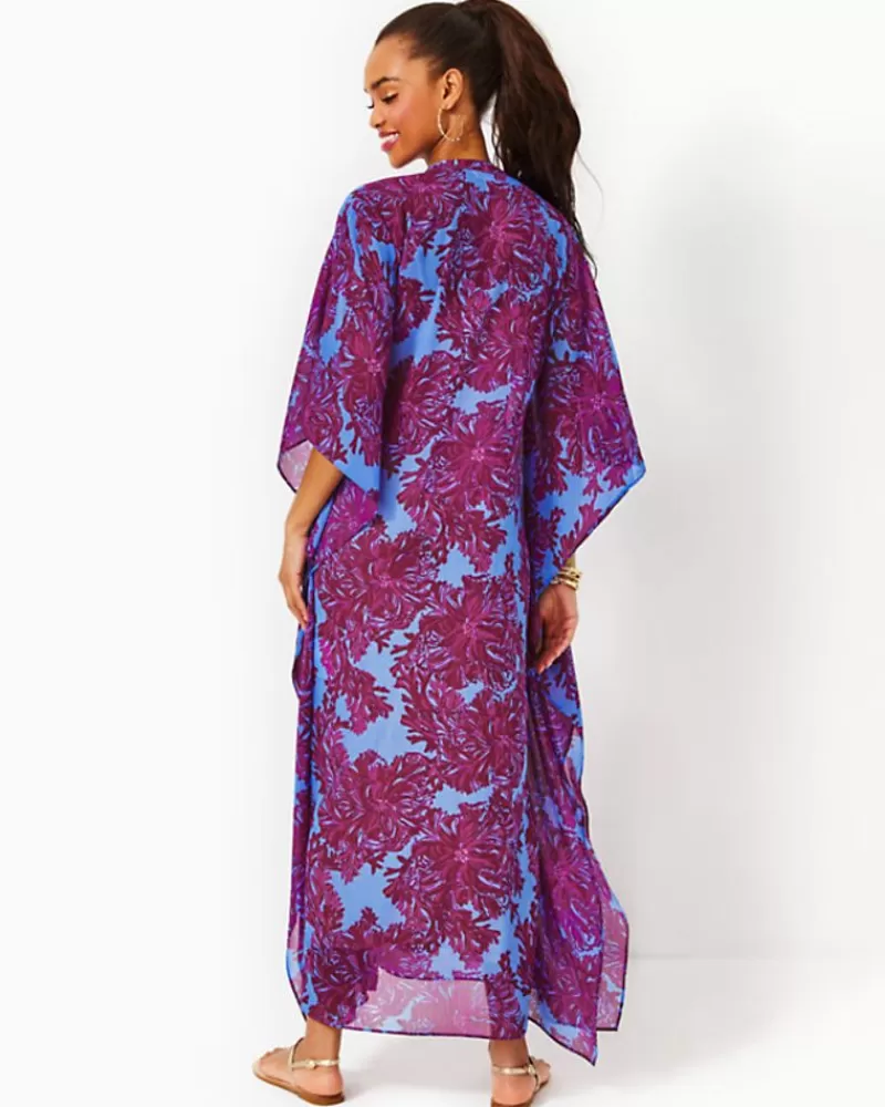 Dresses^Lilly Pulitzer Julieta Embellished Maxi Caftan Abaco Blue Feel Like A Shellebrity