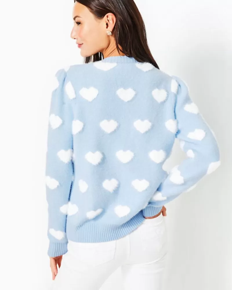 Sweaters & Cardigans^Lilly Pulitzer Keane Cardigan Brava Blue Hearts Jacquard