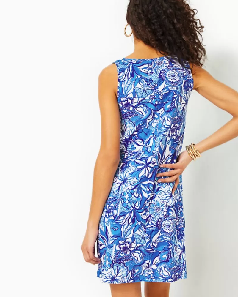 Dresses^Lilly Pulitzer Lela Henley Tank Dress Blue Tang Flocking Fabulous