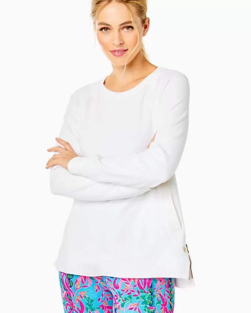 Loungewear^Lilly Pulitzer Luxletic Beach Comber Pullover Resort White