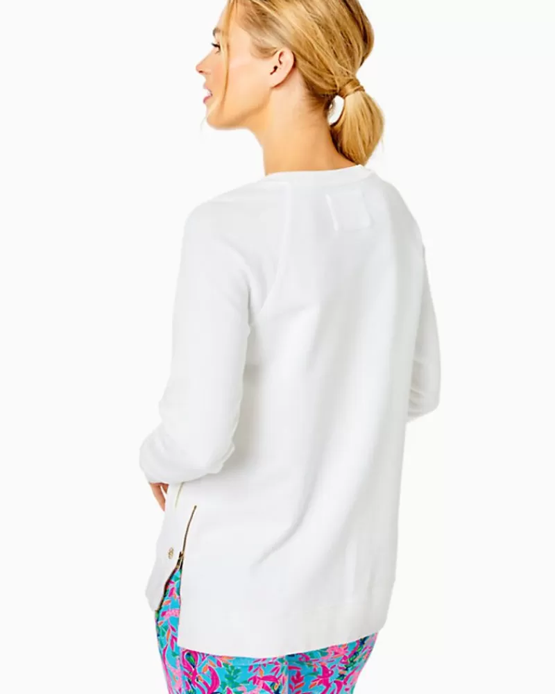 Loungewear^Lilly Pulitzer Luxletic Beach Comber Pullover Resort White