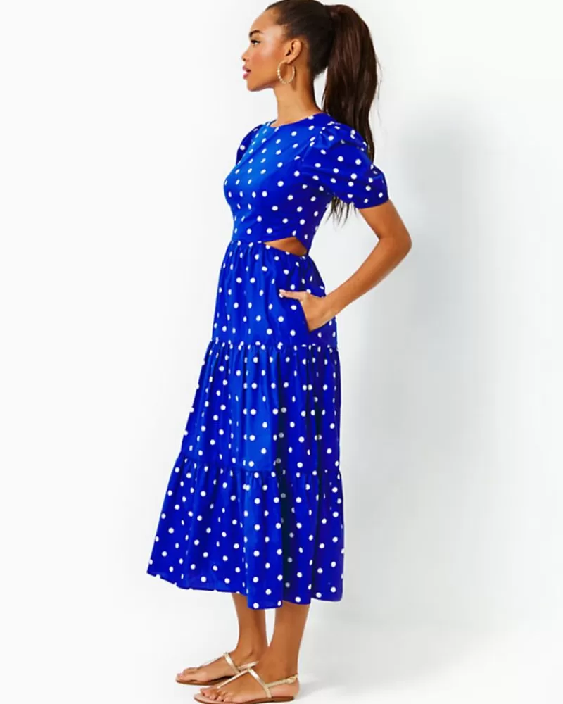 Dresses^Lilly Pulitzer Lyssa Cotton Midi Dress Blue Grotto Hotter Spot