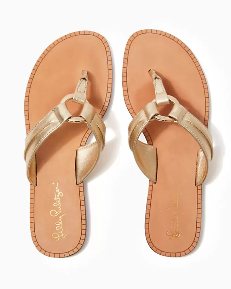 Shoes^Lilly Pulitzer Mckim Sandal Gold Metallic