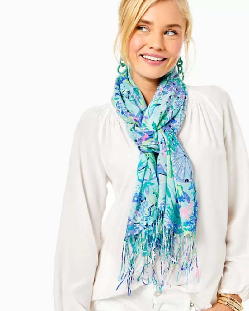 Scarves & Wraps^Lilly Pulitzer Murfee Scarf Bayside Blue Lilly Loves Texas