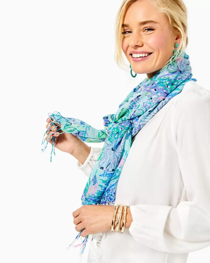 Scarves & Wraps^Lilly Pulitzer Murfee Scarf Bayside Blue Lilly Loves Texas