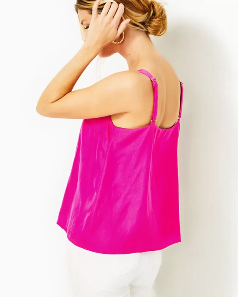 Tops^Lilly Pulitzer Nadia Satin Cami Pink Palms