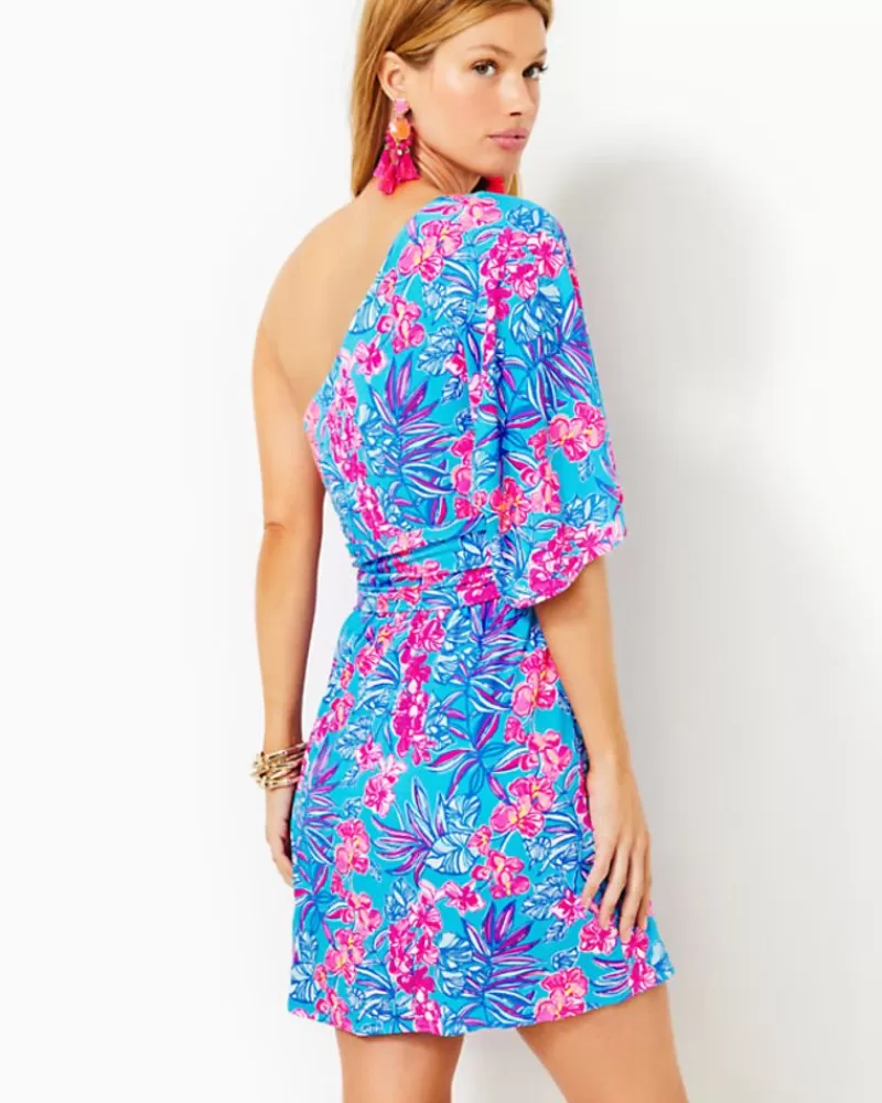 Rompers & Jumpsuits^Lilly Pulitzer Niki One-Shoulder Romper Cumulus Blue Orchid Oasis