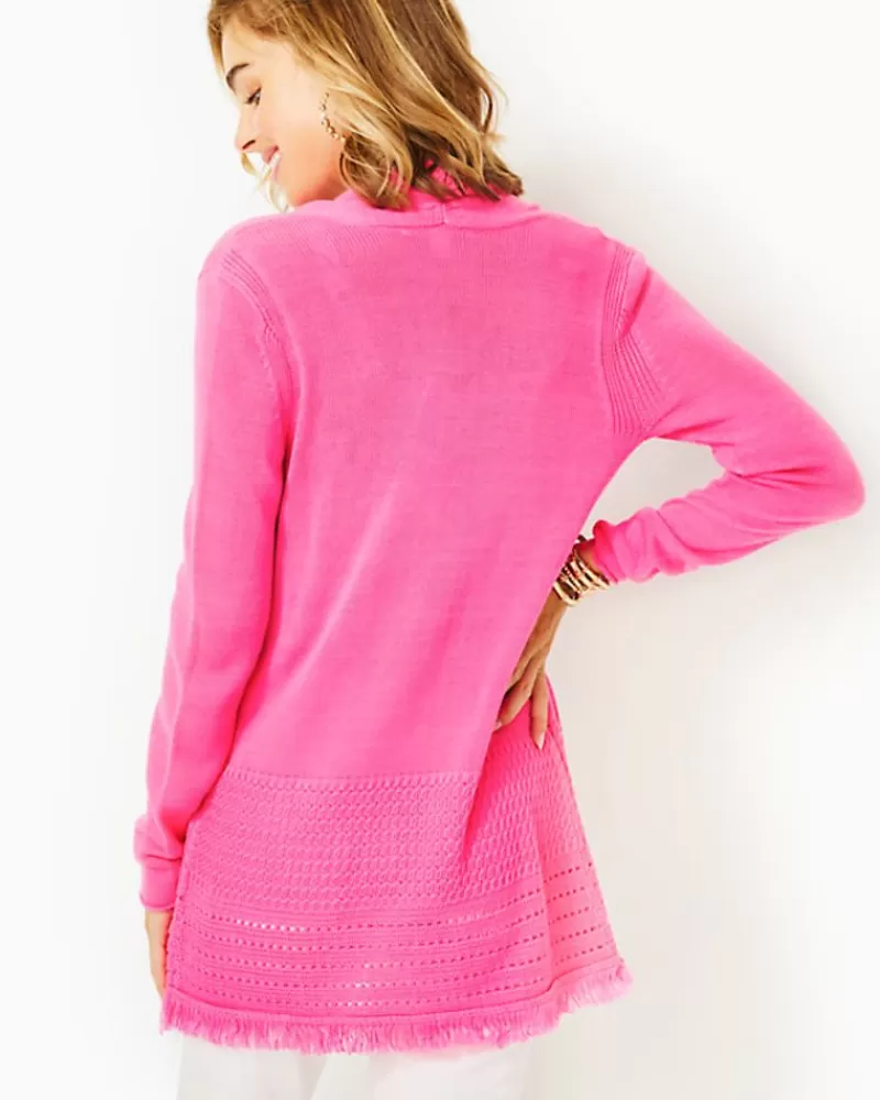 Sweaters & Cardigans^Lilly Pulitzer Noble Fringe Cardigan Aura Pink