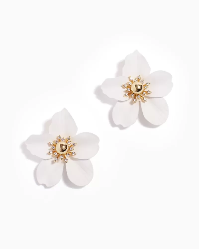 Jewelry^Lilly Pulitzer Oversized Orchid Earrings Flutter White