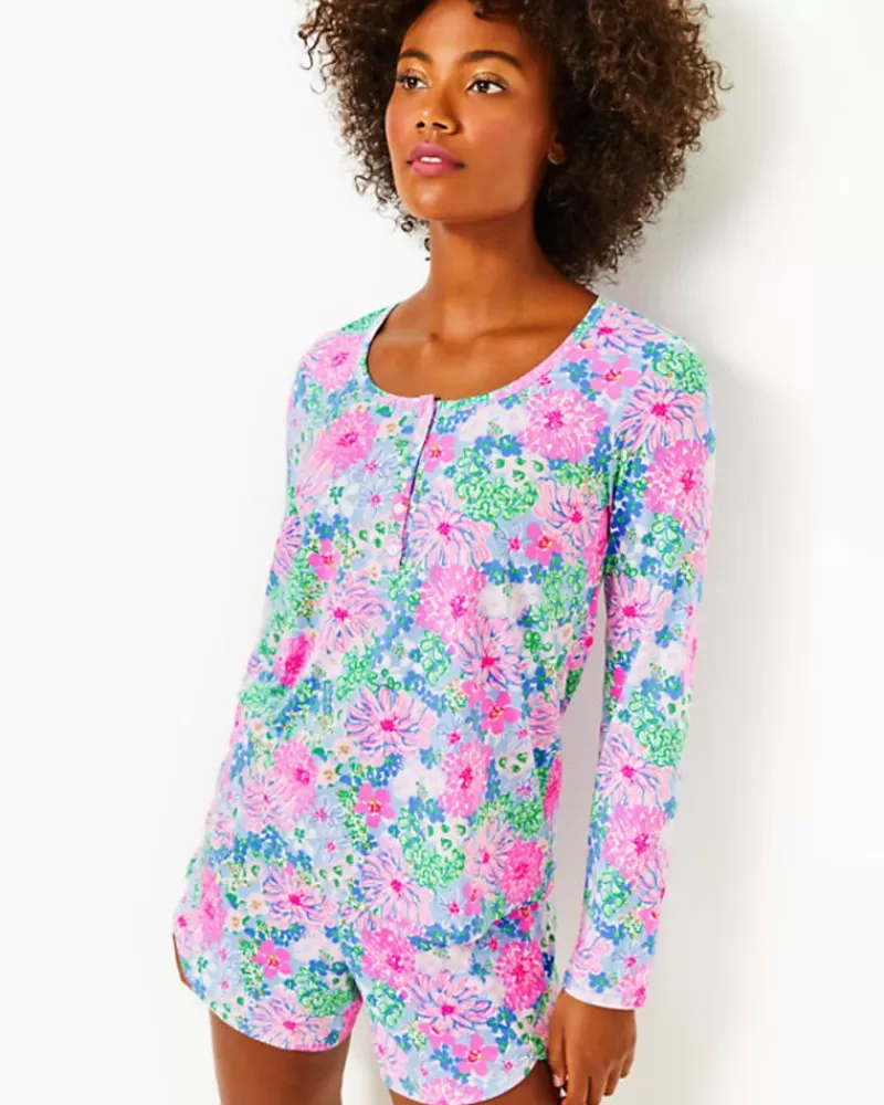 Pajamas^Lilly Pulitzer Pajama Henley Top Multi Lil Soiree All Day