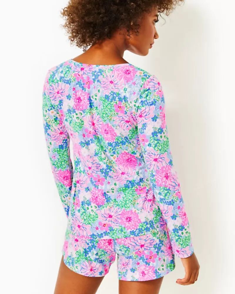 Pajamas^Lilly Pulitzer Pajama Henley Top Multi Lil Soiree All Day