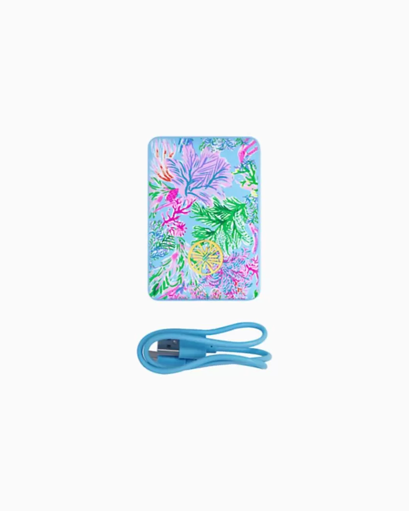 Phone & Tech^Lilly Pulitzer Portable Wireless Charger Celestial Blue Cay To My Heart