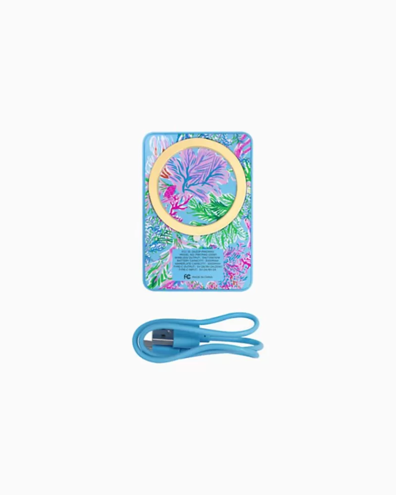 Phone & Tech^Lilly Pulitzer Portable Wireless Charger Celestial Blue Cay To My Heart